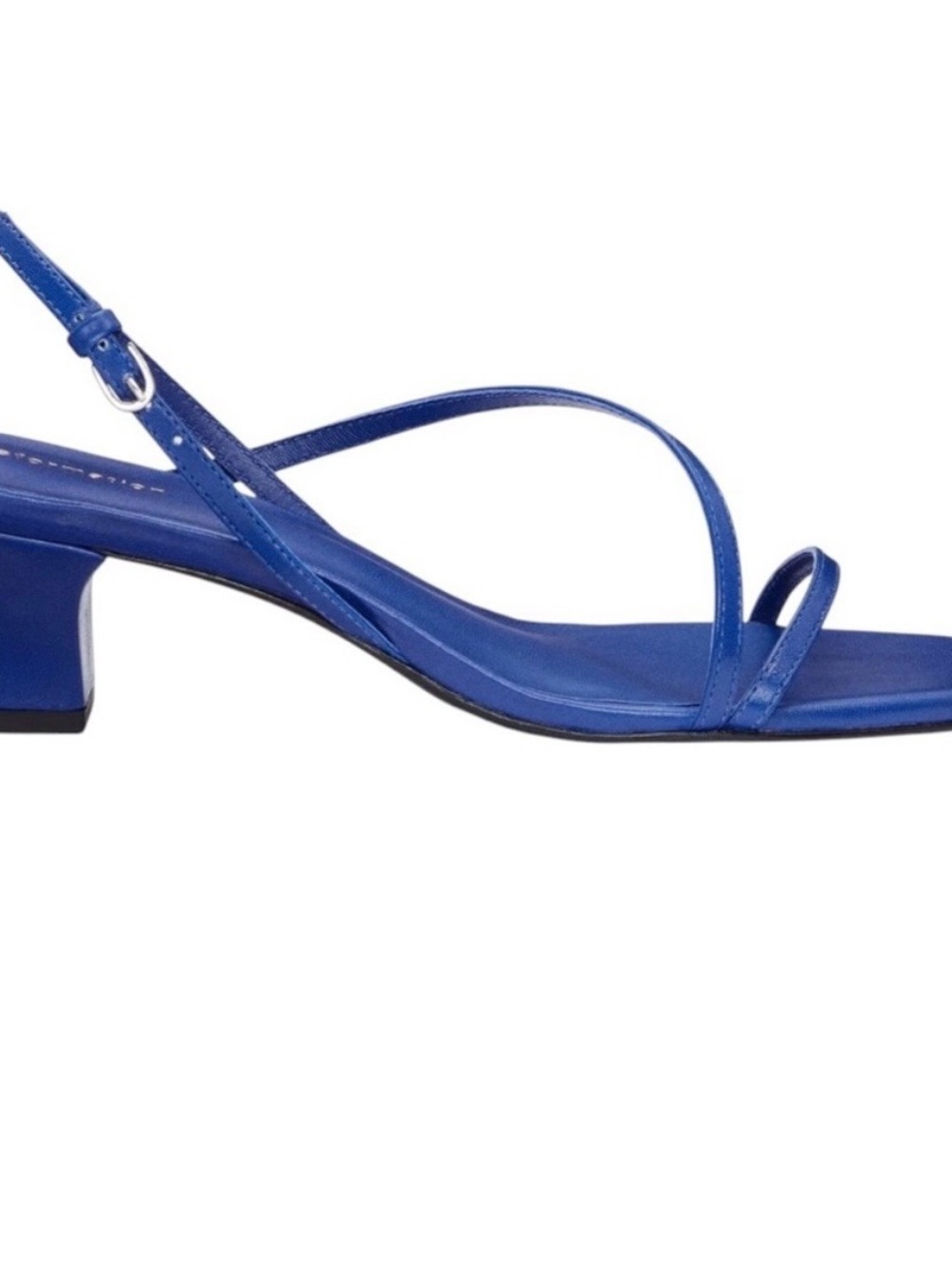 Reformation Cobalt Strappy Low Block Heel Sandals